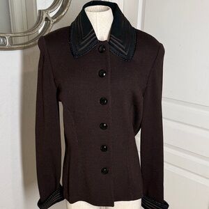 St John brown blazer jacket size 10